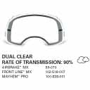 SAMPLE PICTURE - Oakley MX Dual Clear High Impact lens - for Airbrake (OA-59-070), Front Line (OA-102-516-007) and for Mayhem Pro (OA-100-838-001) goggles - have a 90% rate of transmission