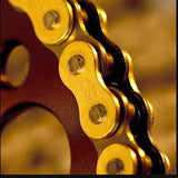 Renthal R1 MX Works Chains have inner links which are chamfered (excluding the 420) - this process helps reduce the chain of chain derailment in the toughest conditions.